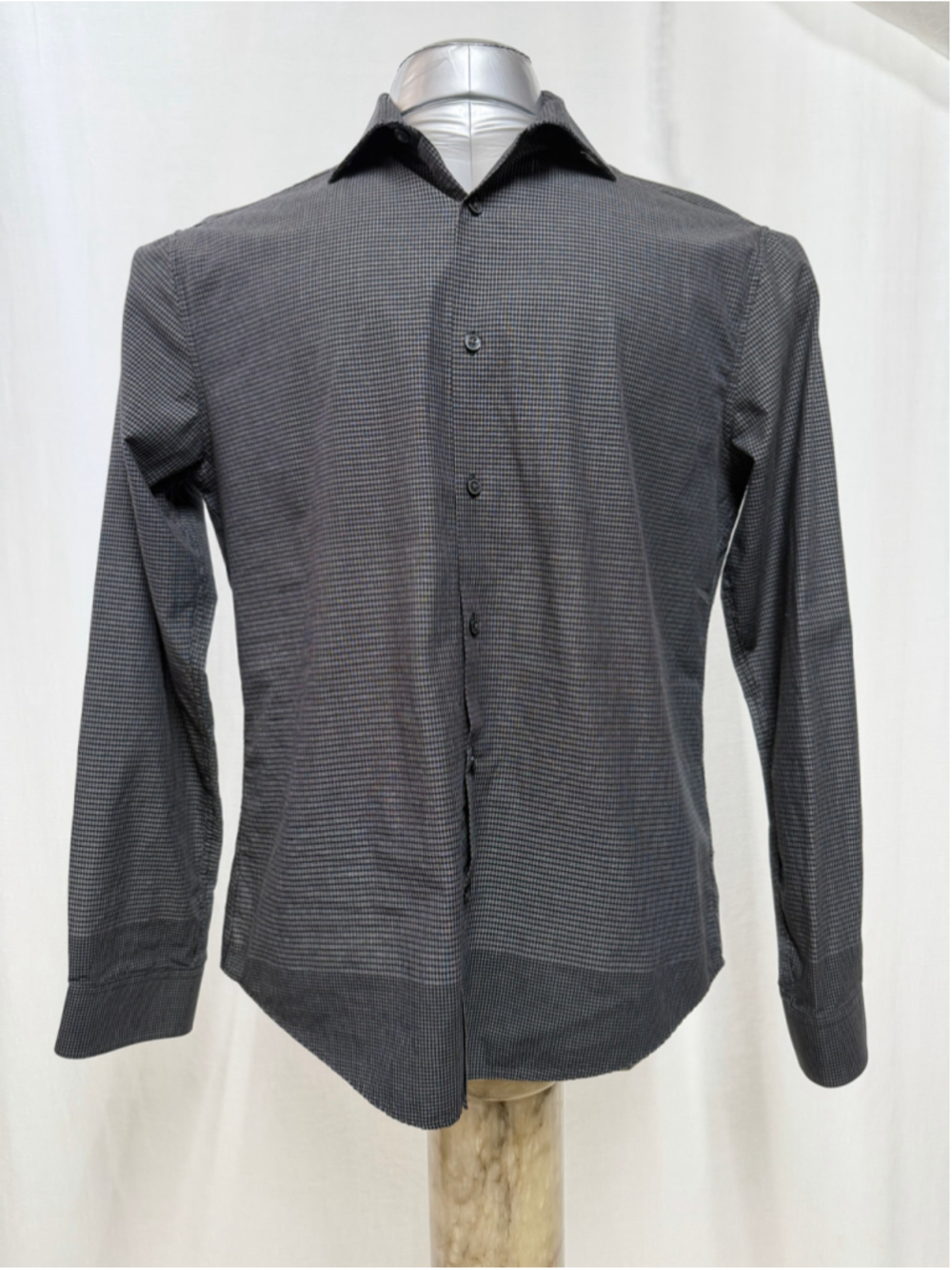 Men's Calvin Klein Dress Shirt, Neck 16, Black and White Check. 1902